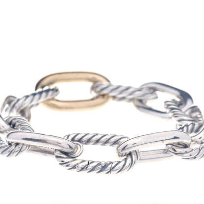 David Yurman Sterling Silver 18K Yellow Gold 13.5mm Large Madison Cable Link Bracelet 4 of 5