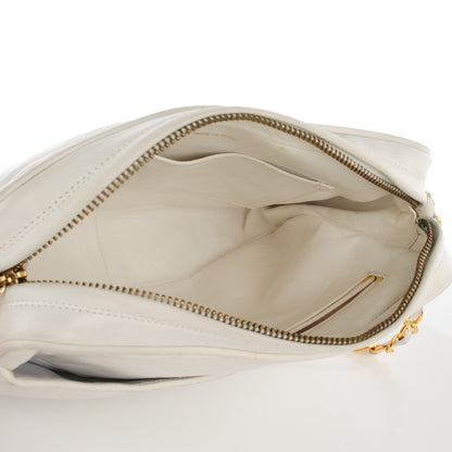 Chanel Lambskin Chevron Medium Tassel Camera Case White 5 of 14