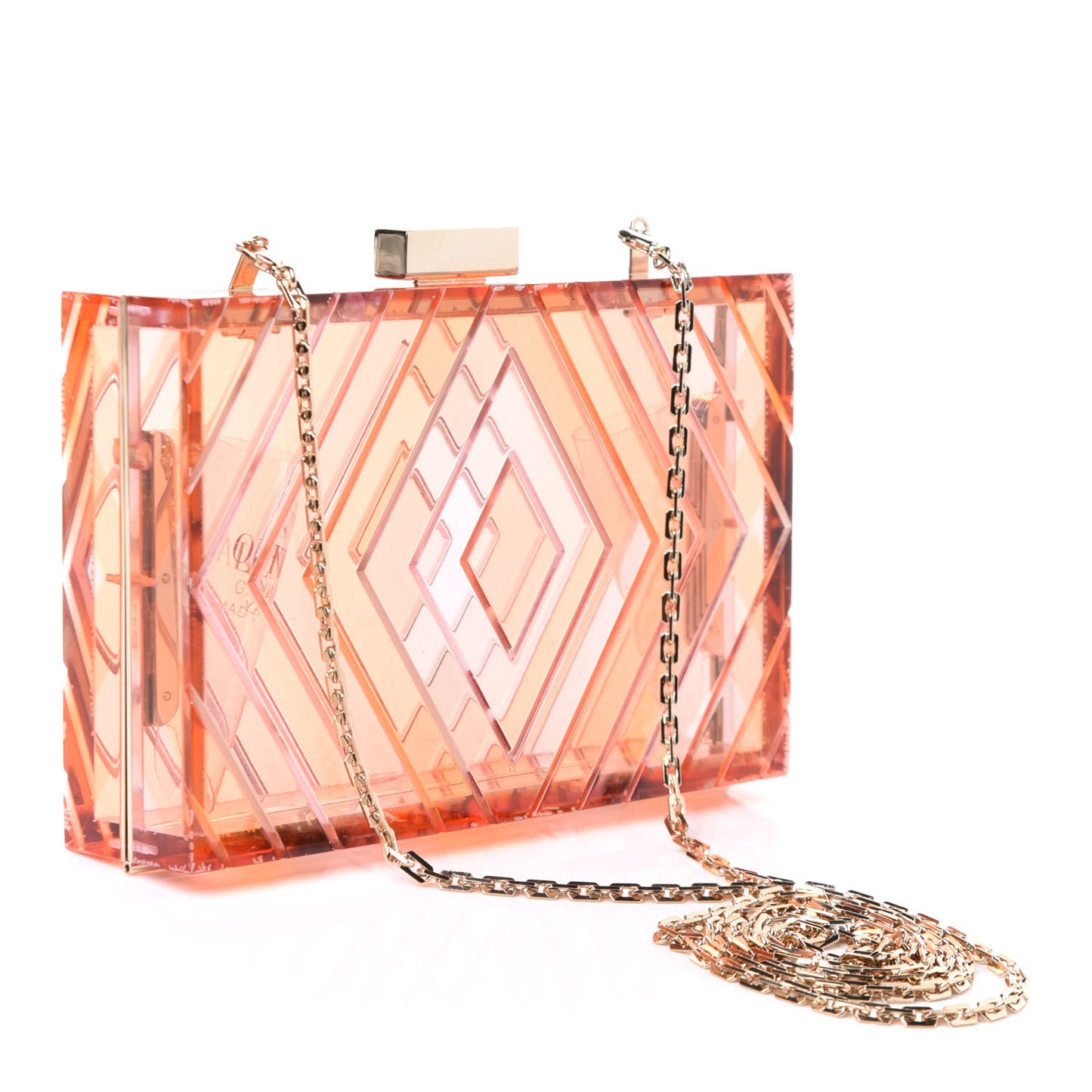 Acrylic Native Couture Minaudiere Clutch Multicolor
