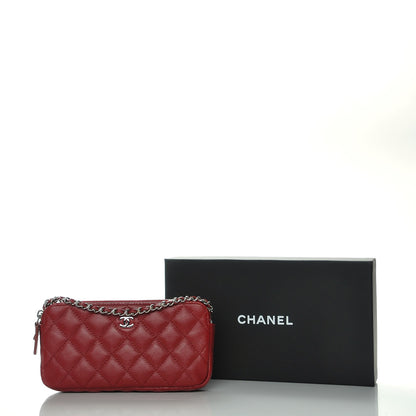 Chanel Caviar Quilted Small Clutch With Chain Red 9 of 9