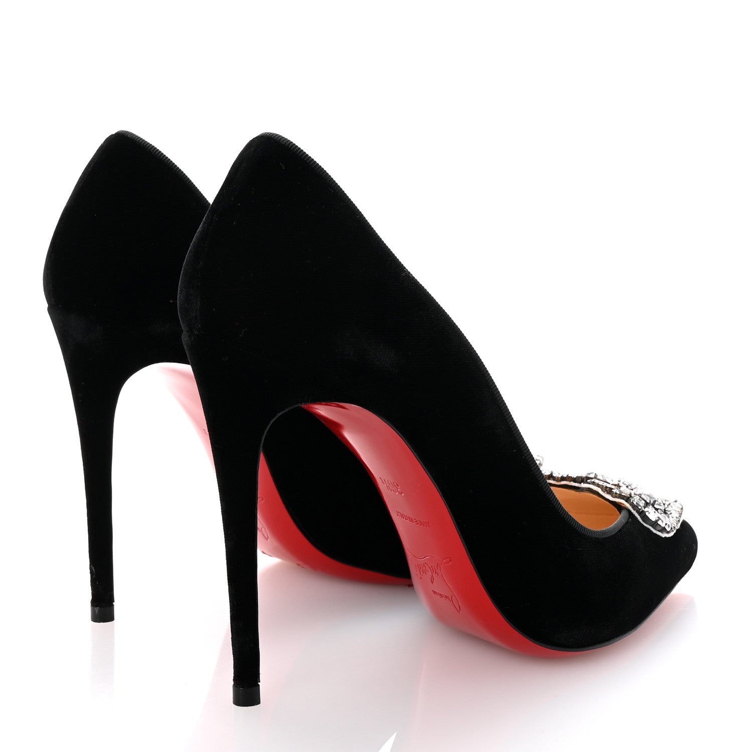 Christian Louboutin Velvet 100 Pumps 36.5 Black 5 of 8