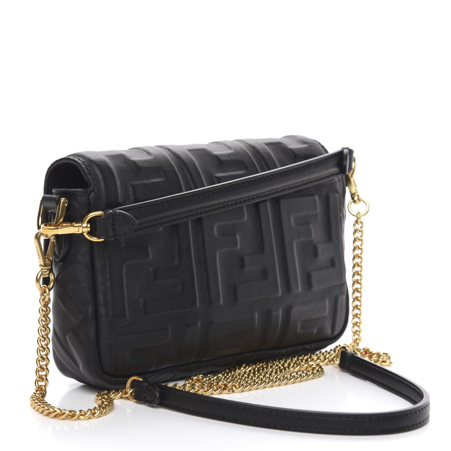 Nappa FF 1974 Embossed Mini Baguette Black