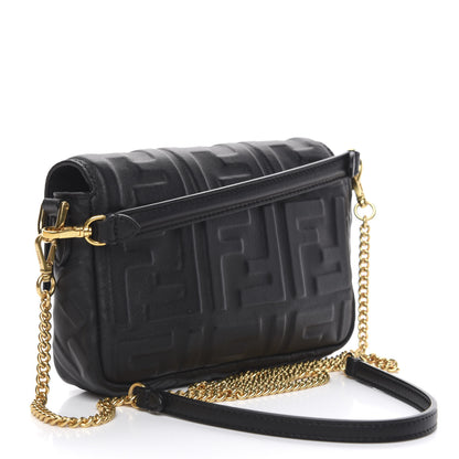 Fendi Nappa FF 1974 Embossed Mini Baguette Black 4 of 11