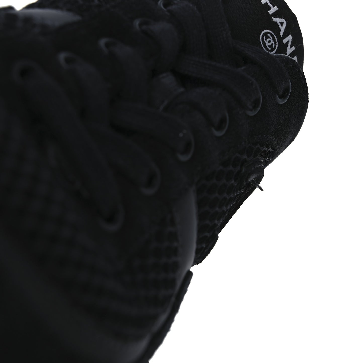 Calfskin Mesh Lycra Suede Womens Logo Sneakers 40 Black