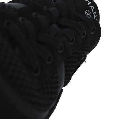Chanel Calfskin Mesh Lycra Suede Womens Logo Sneakers 40 Black 13 of 13