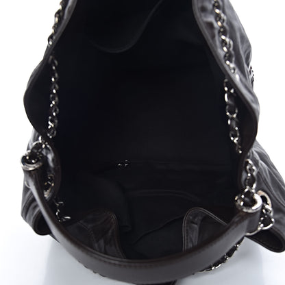 Chanel Calfskin Drawstring CC Bucket Bag Dark Brown 7 of 10