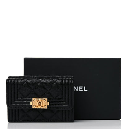 Chanel Caviar Quilted Small Boy Flap Wallet Black 11 of 11