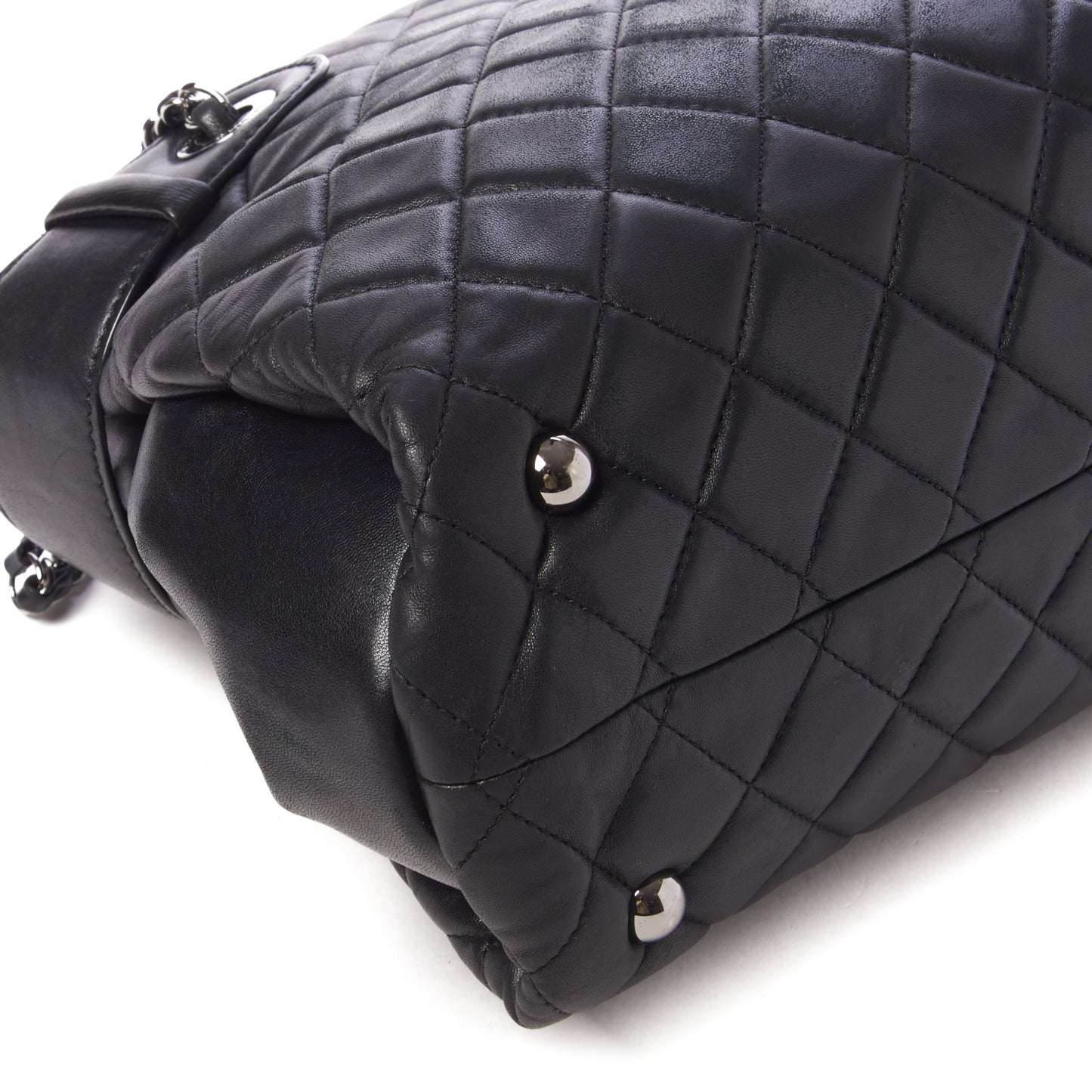 Lambskin Quilted Small Coco Loop Tote Black
