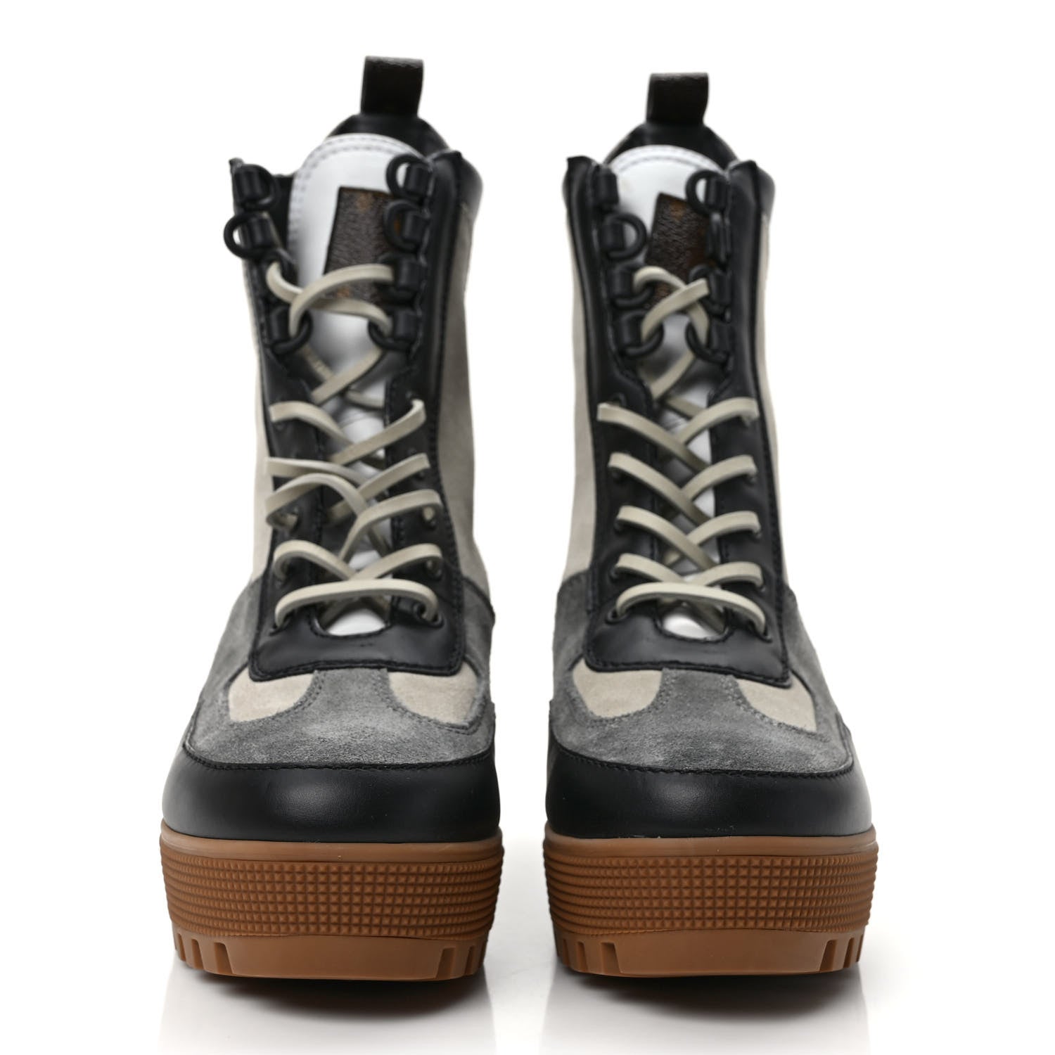 Louis Vuitton Suede Calfskin Monogram Platform Desert Boots 38 Dark Gray 2 of 7