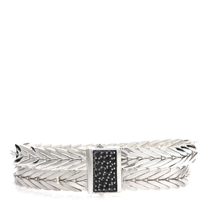 John Hardy Sterling Silver Black Sapphire 16mm Modern Chain Double Row Bracelet 1 of 5