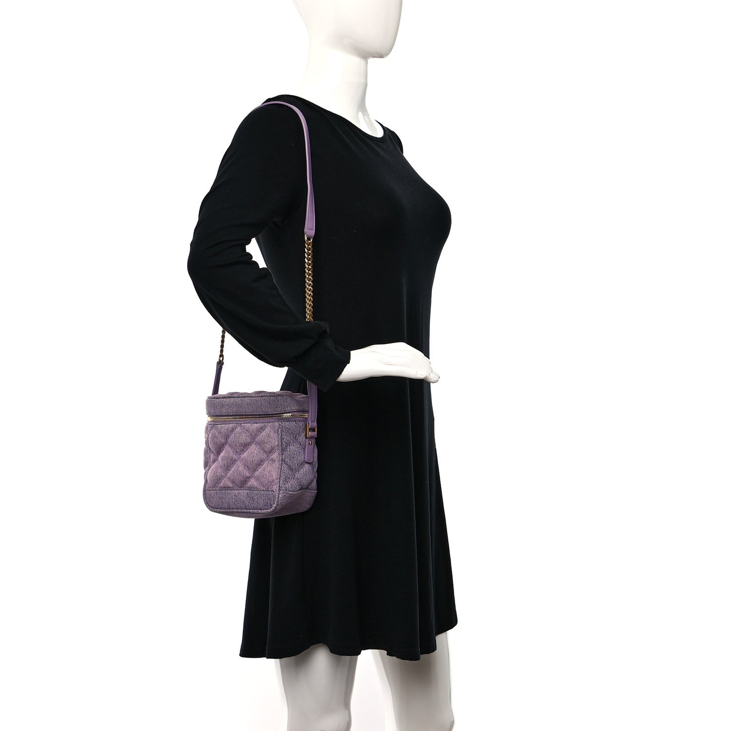 Denim Quilted 80's Vanity Bag Bleached Lilac
