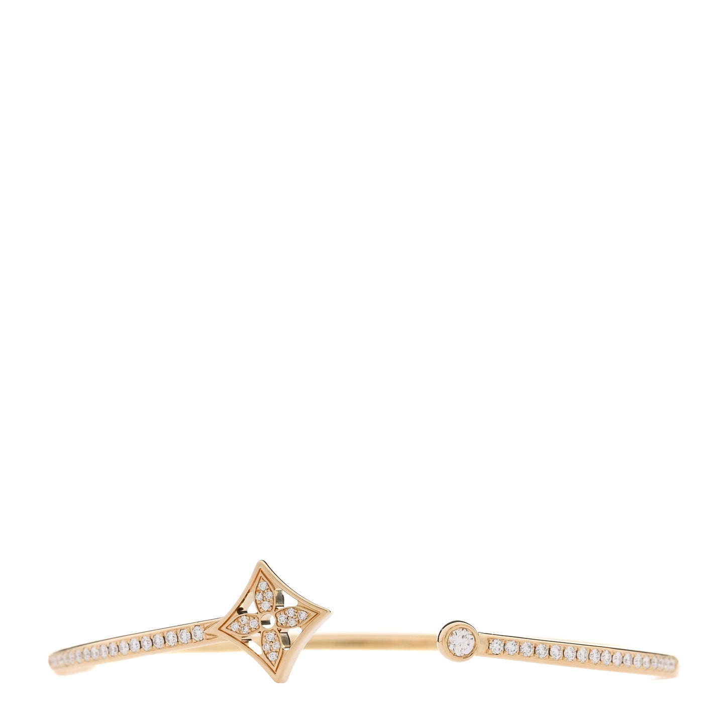 18K Yellow Gold Diamond Pave Idylle Blossom Twist Bracelet