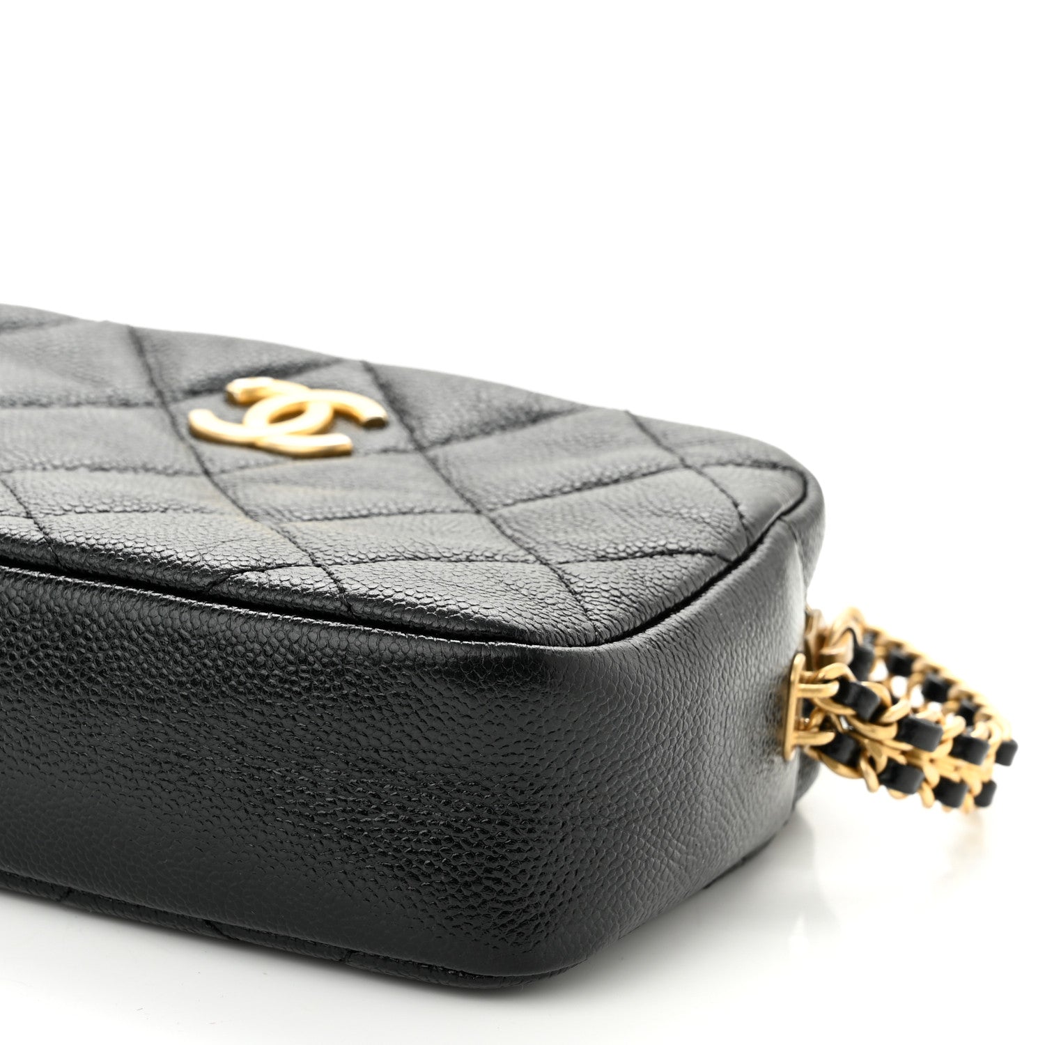 Chanel Shiny Caviar Quilted Chain Melody Camera Bag Black 10 of 11
