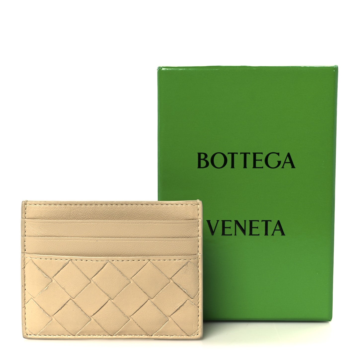 Nappa Intrecciato Card Holder Porridge
