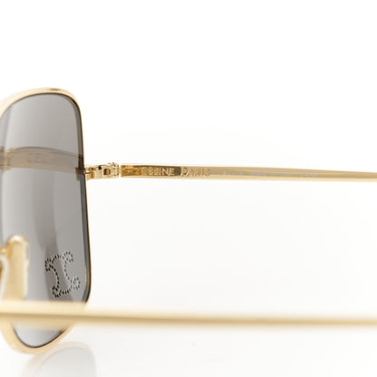 Celine Metal Rhinestone Triomphe Sunglasses Gold Smoke 7 of 9