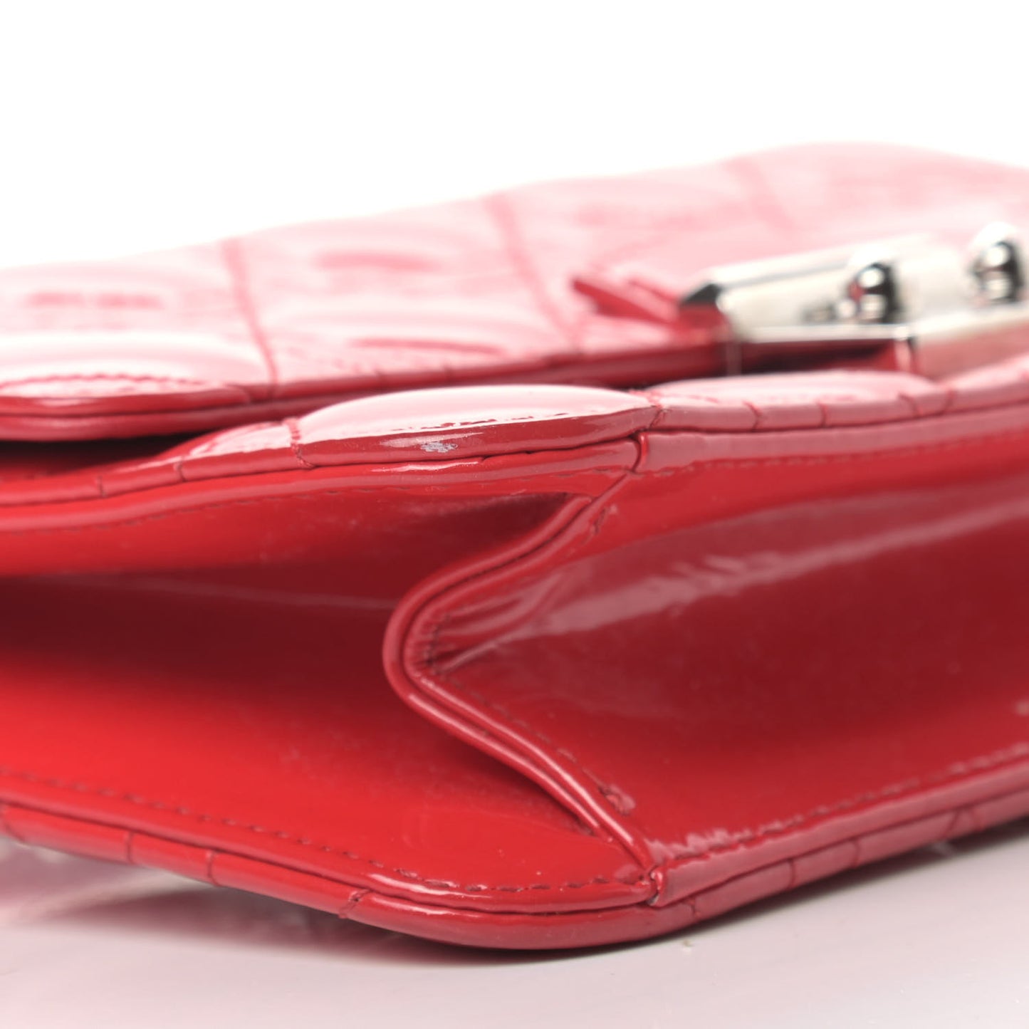 Patent Cannage Miss Dior Promenade Pouch Red