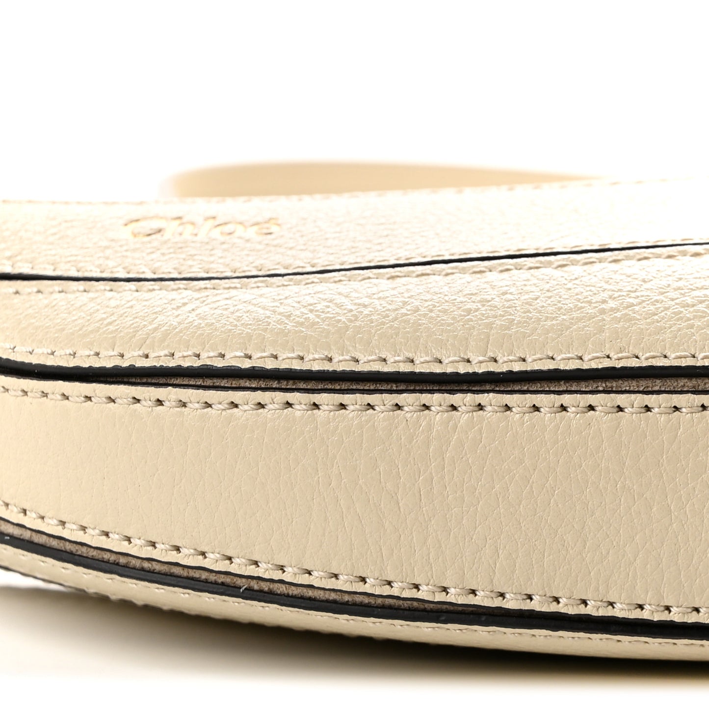 Grained Calfskin Banana Crossbody Bag Vegetal Beige