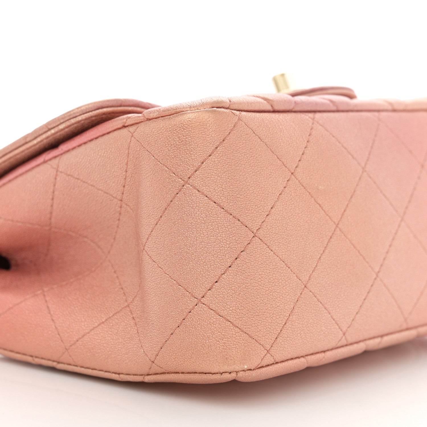 Chanel Metallic Lambskin Quilted Ombre Mini Square Flap Pink 9 of 11