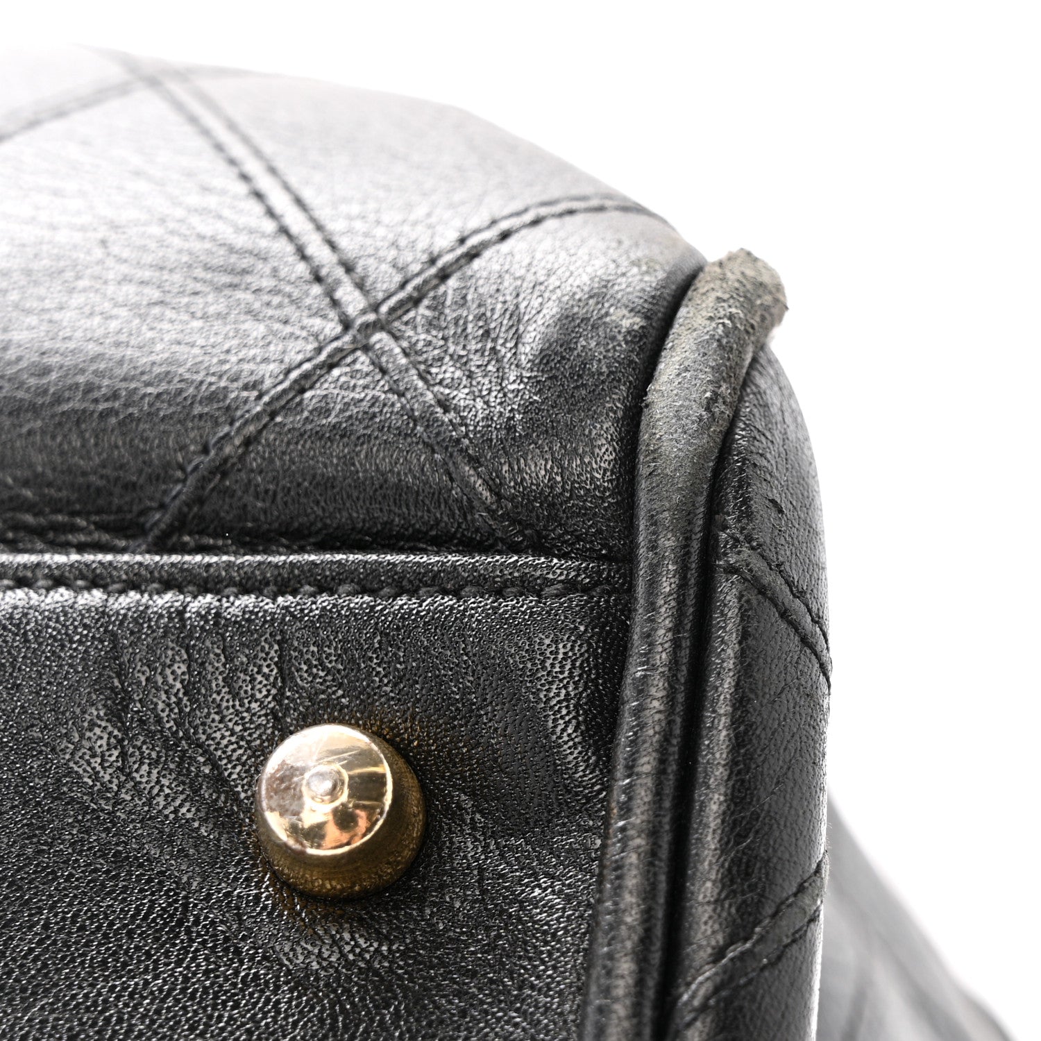 Chanel Calfskin Stitched Duffle Travel Bag Black 1793264