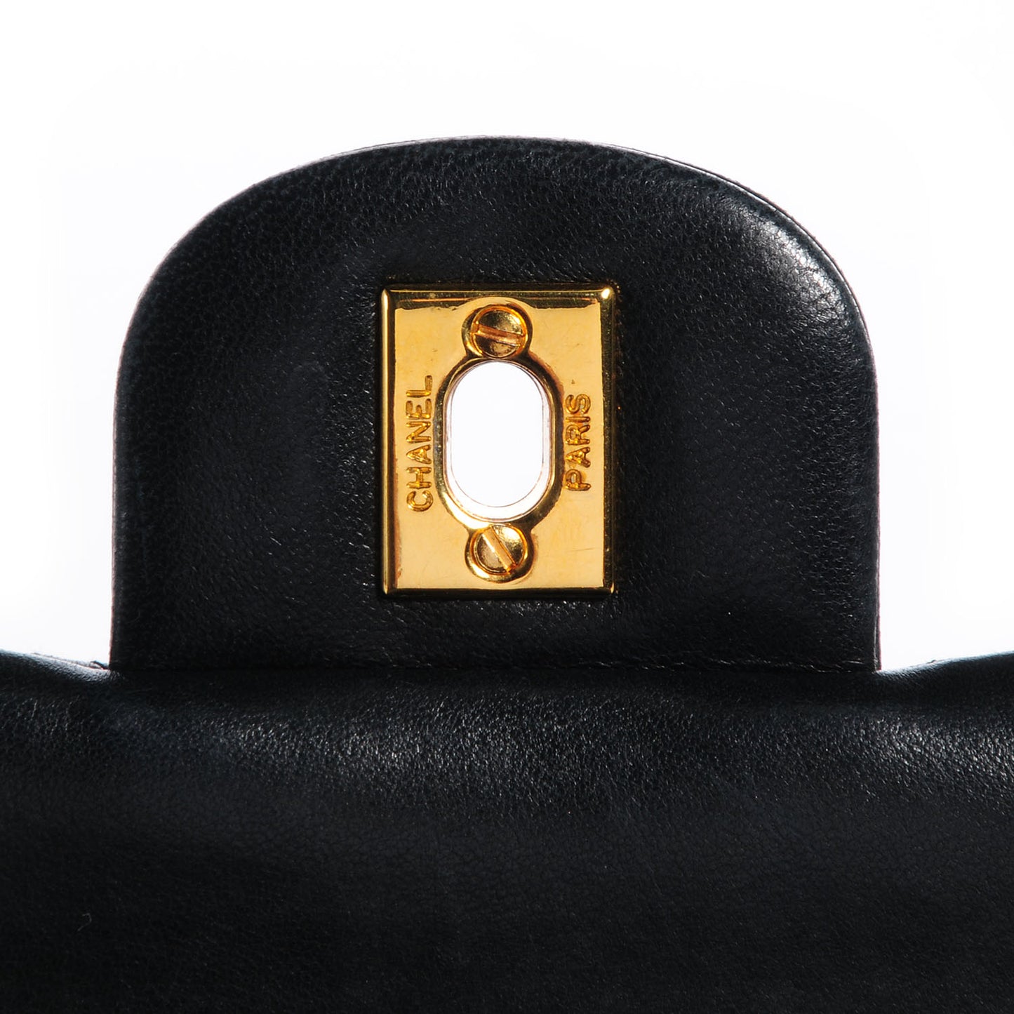 Lambskin Medium Double Flap Black