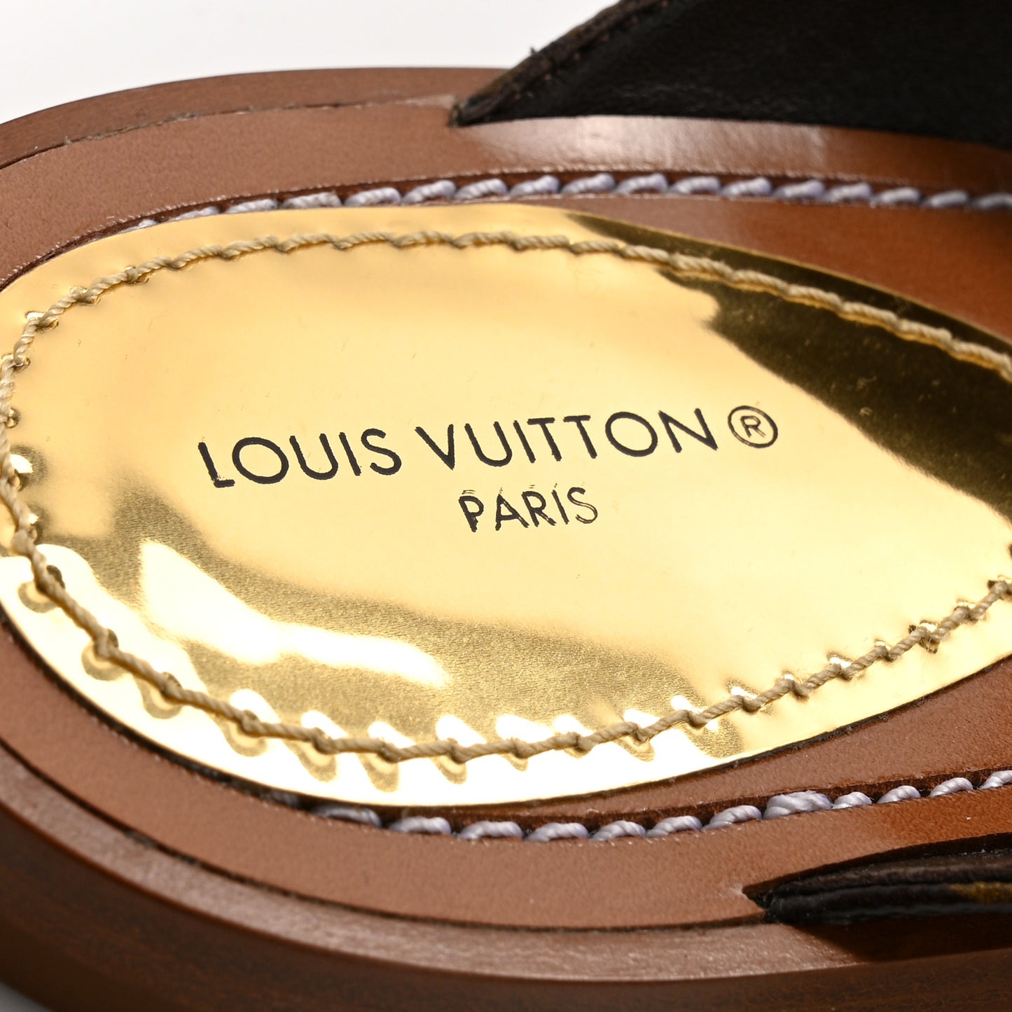 Monogram Sunny Flat Thong Sandals 40 Brown