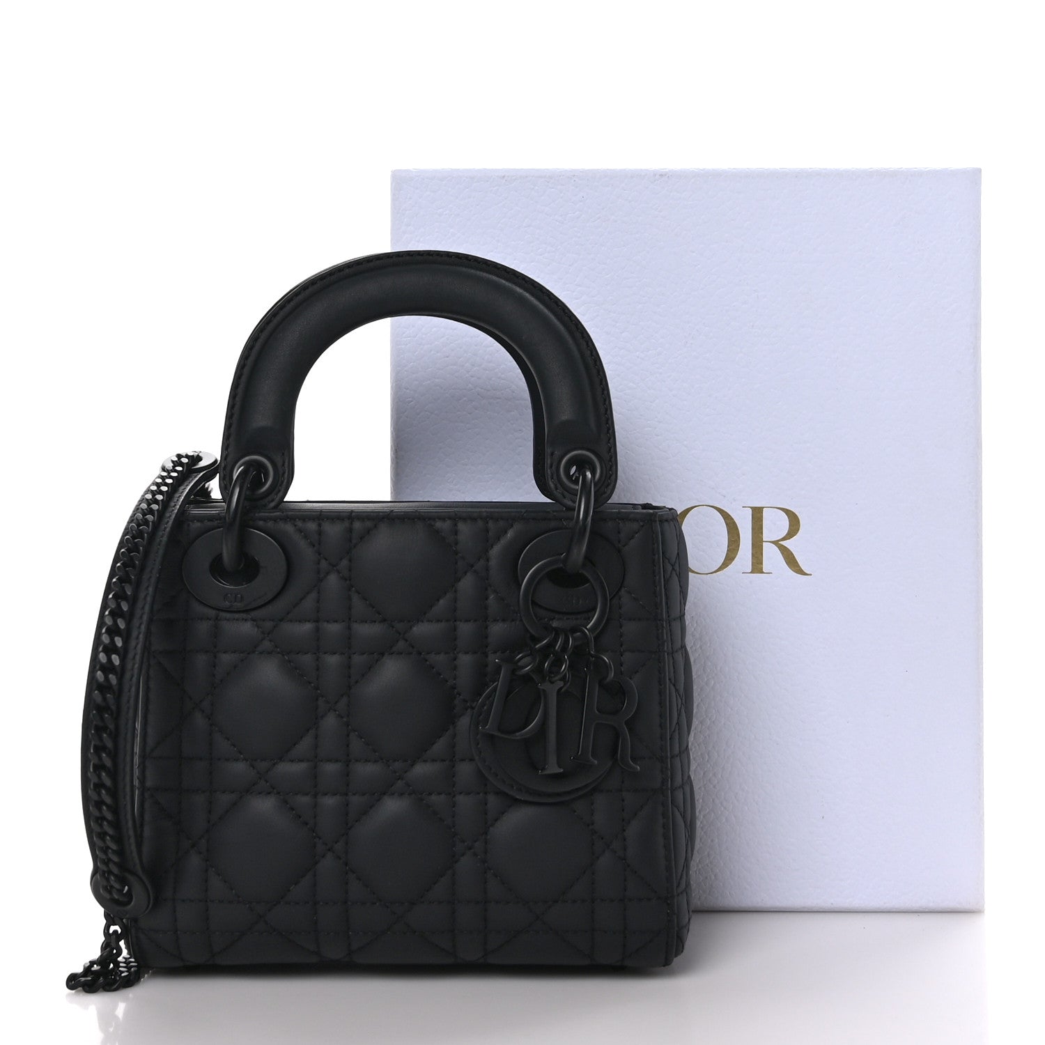Christian Dior CHRISTIAN DIOR Ultra Matte Calfskin Cannage Mini Lady Dior Black 10 of 10