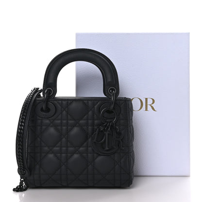 Christian Dior CHRISTIAN DIOR Ultra Matte Calfskin Cannage Mini Lady Dior Black 10 of 10