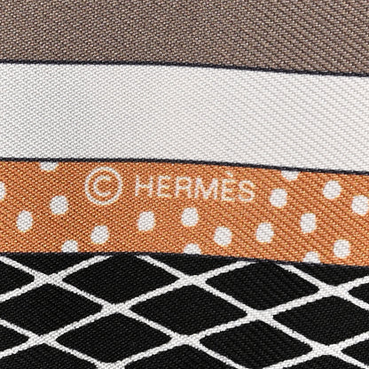 Hermes Silk Twilly Grand Theatre Nouveau Black Etoupe Terracotta 4 of 4