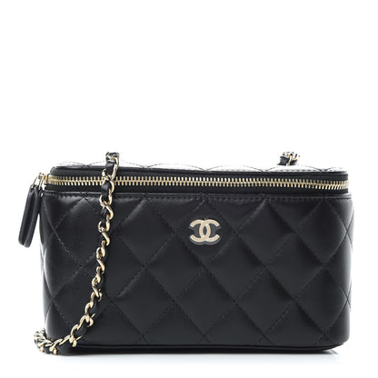 Chanel Lambskin Quilted Small Vanity Case With Chain Black 1 of 10