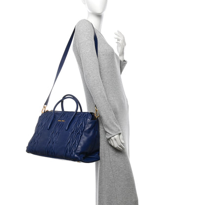 Miu Miu Nappa Matelasse Top Handle Bauletto Inchiostro 3 of 10