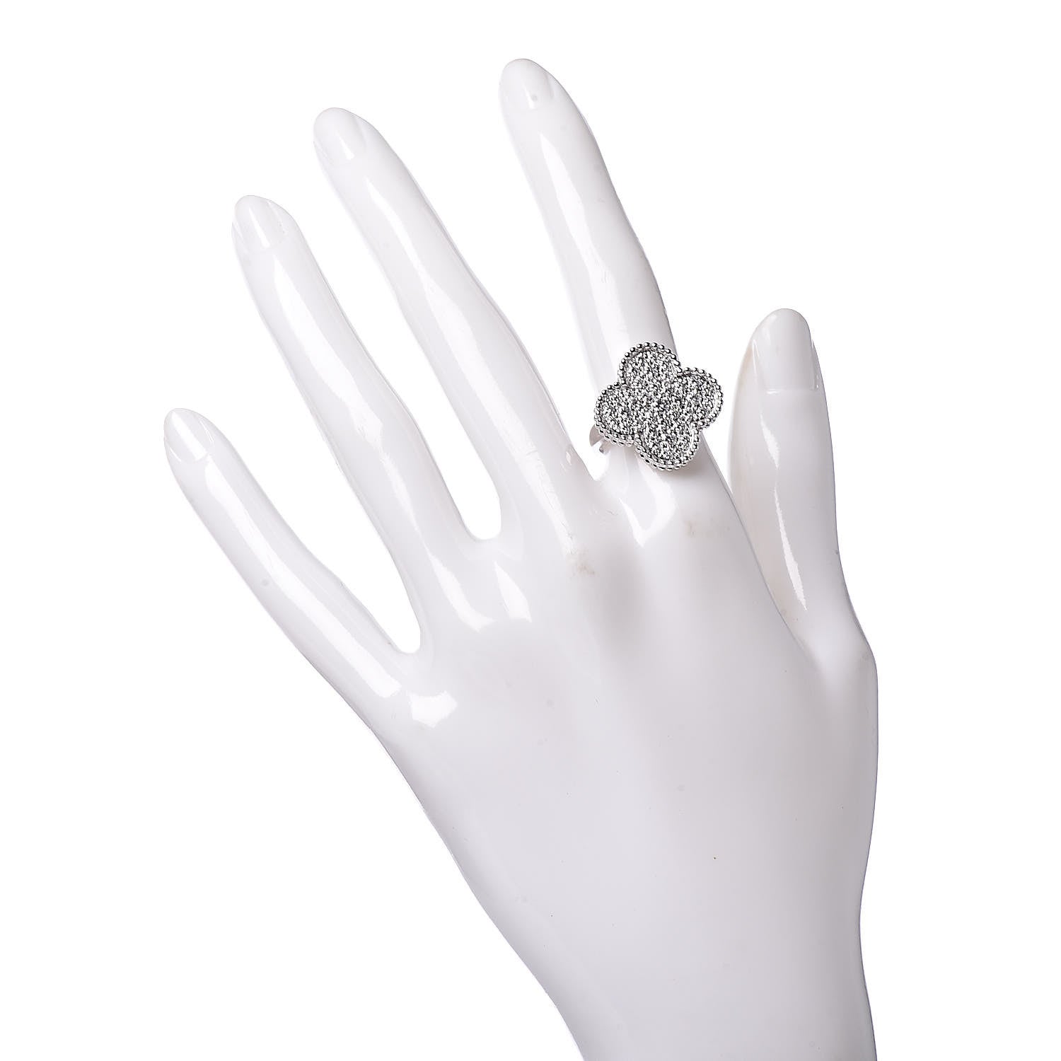 Van Cleef & Arpels 18K White Gold Diamond Magic Alhambra Ring 51 5.75 2 of 4