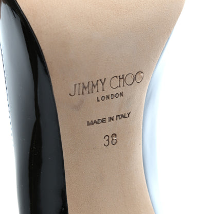 Jimmy Choo Patent Pointy Toe Romy 100 Pumps 38 Black 6 of 7