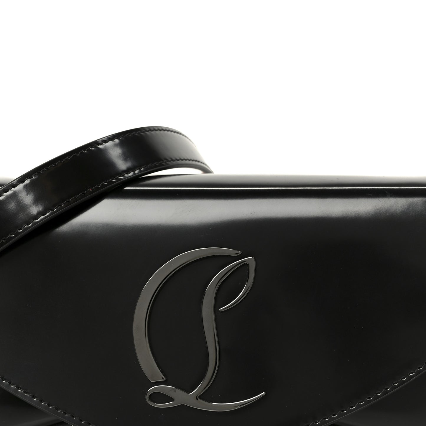 Abrasivato Calfskin Loubi54 Clutch Black Gun Metal