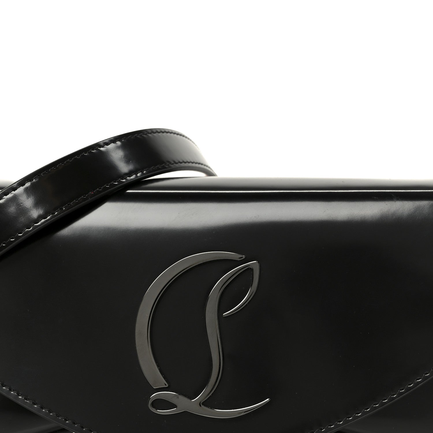 Christian Louboutin Abrasivato Calfskin Loubi54 Clutch Black Gun Metal 8 of 10
