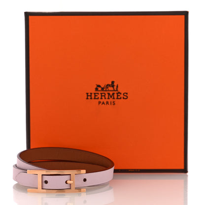 Hermes Swift Behapi Double Tour Bracelet T3 Mauve Pale 5 of 5