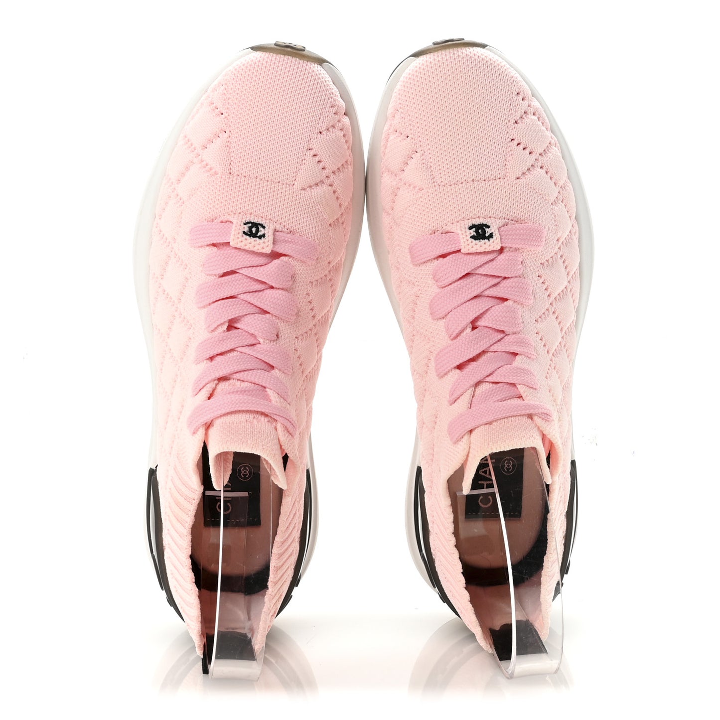 Mixed Fibers Quilted Womens CC Sneakers 37 Light Pink