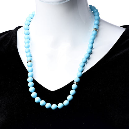 David Yurman 18K Yellow Gold Turquoise Spiritual Beads Necklace 2 of 4