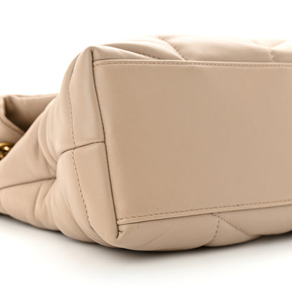 Saint Laurent Lambskin Quilted Small Loulou Puffer Monogram Chain Satchel Dark Beige 9 of 13