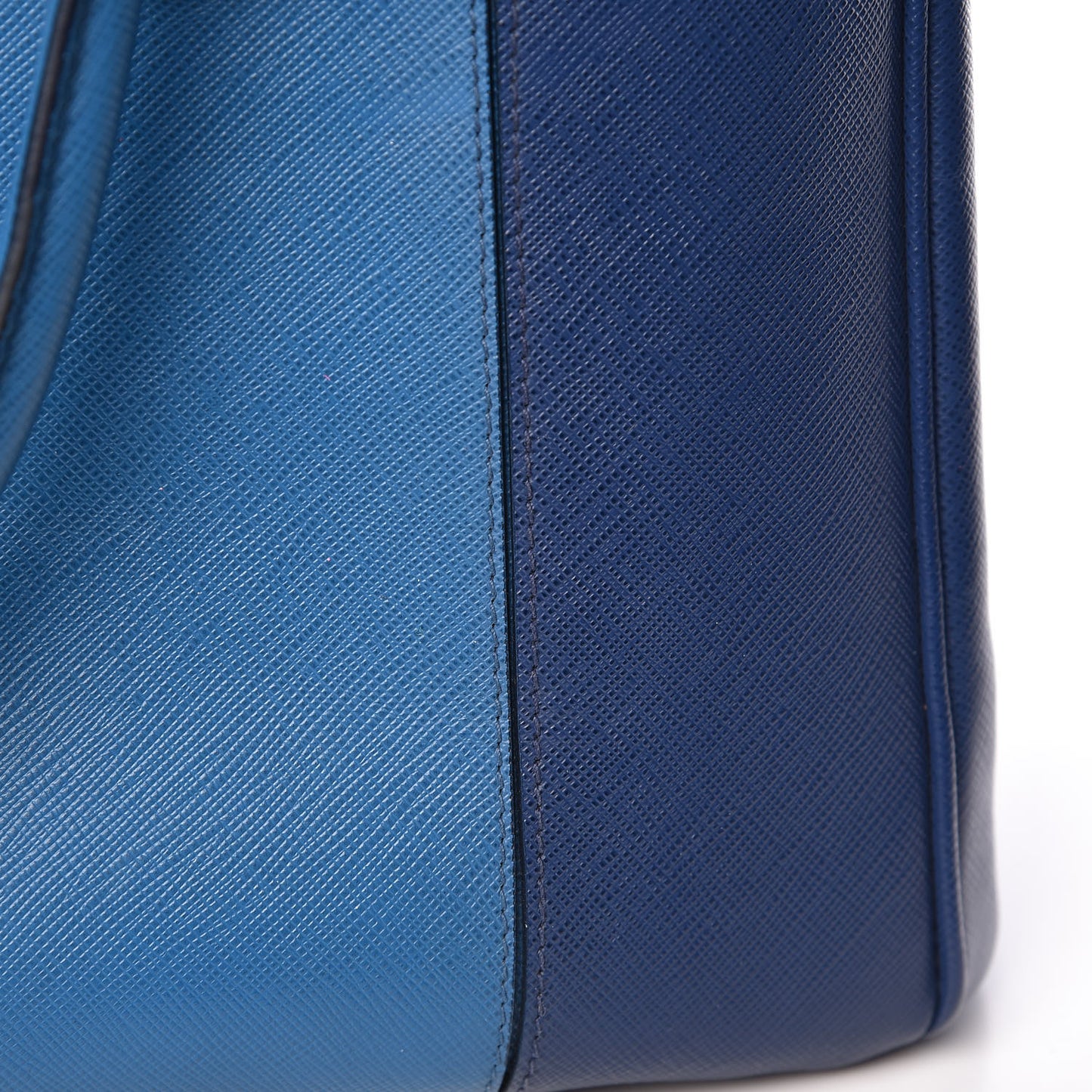 Saffiano Lux Colorblock Medium Galleria Double Zip Tote Bluette Cobalto