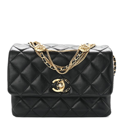 Chanel Lambskin Quilted Mini Medallion Multi Chain Flap Black 1 of 11