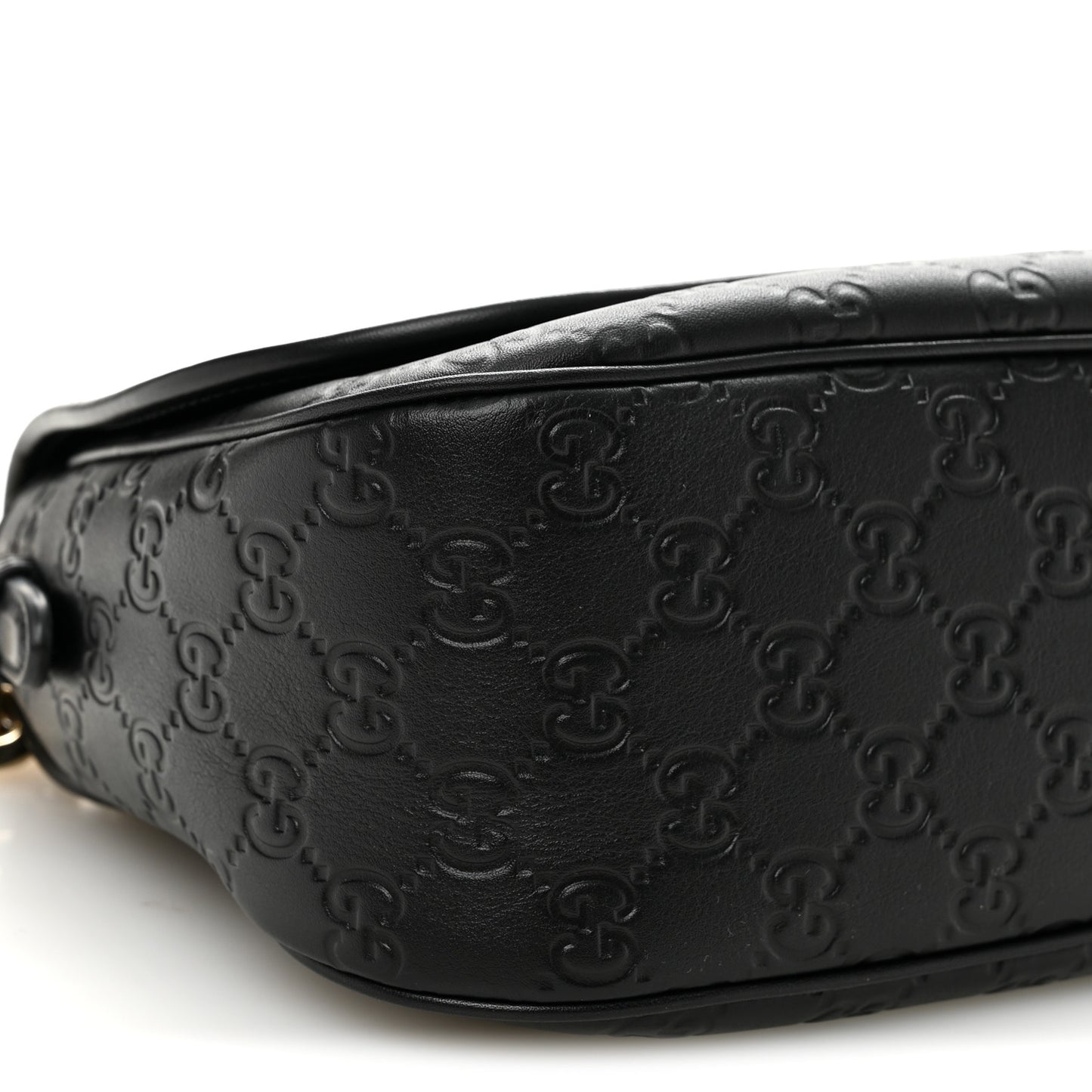 GG Calfskin Embossed Emblem Medium Arabella Bag Black Black