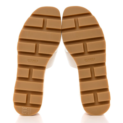 Hermes Calfskin Cork Eze 30 Sandals 35 White 5 of 10