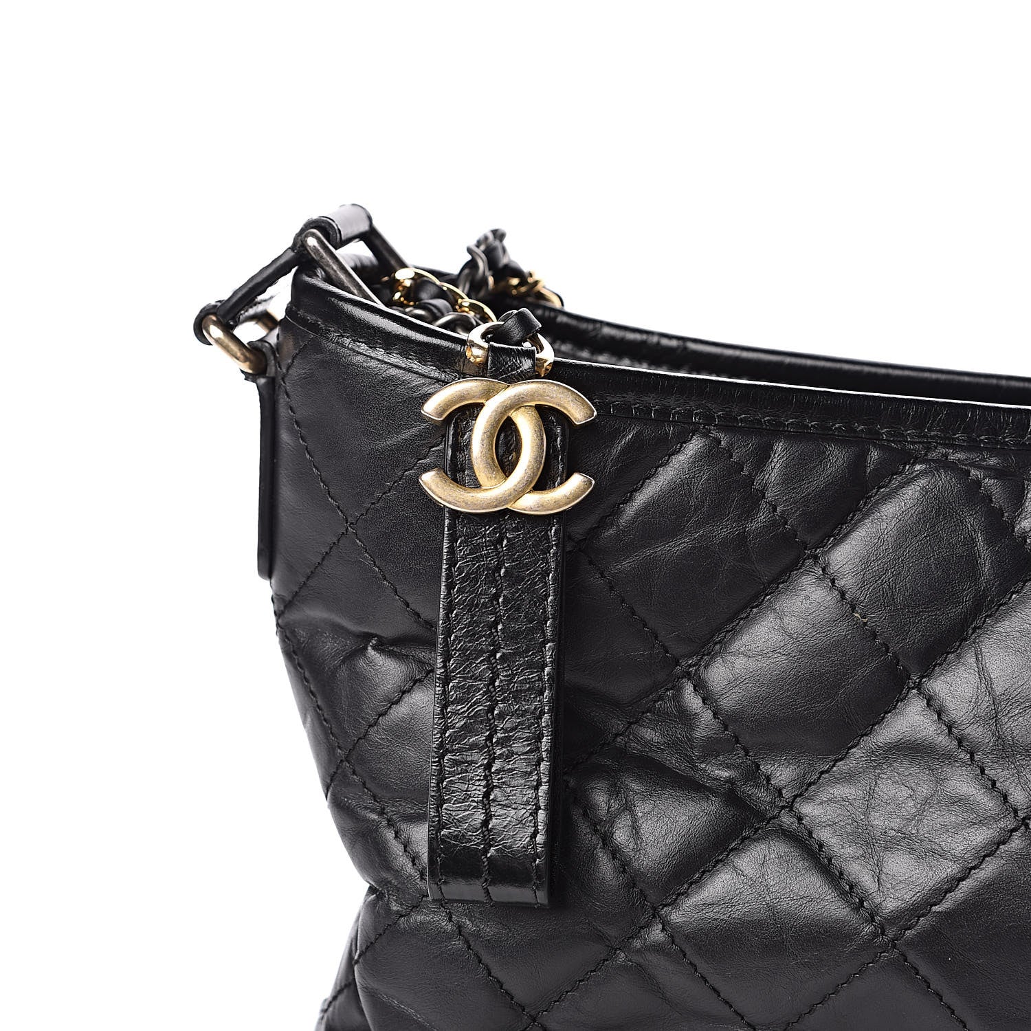 Chanel Aged Calfskin Quilted Medium Gabrielle Hobo Black 10 of 11