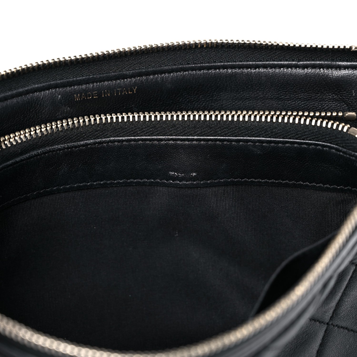 Chanel Lambskin Quilted Small Boy Zipped Pouch Black 14 of 19