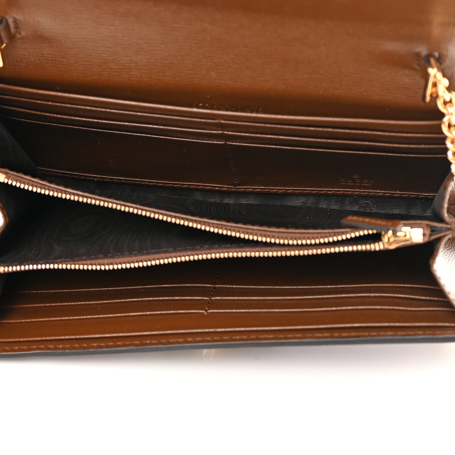 GG Supreme Monogram Geometric Web Jackie 1961 Chain Wallet Beige Multicolor Brown Sugar