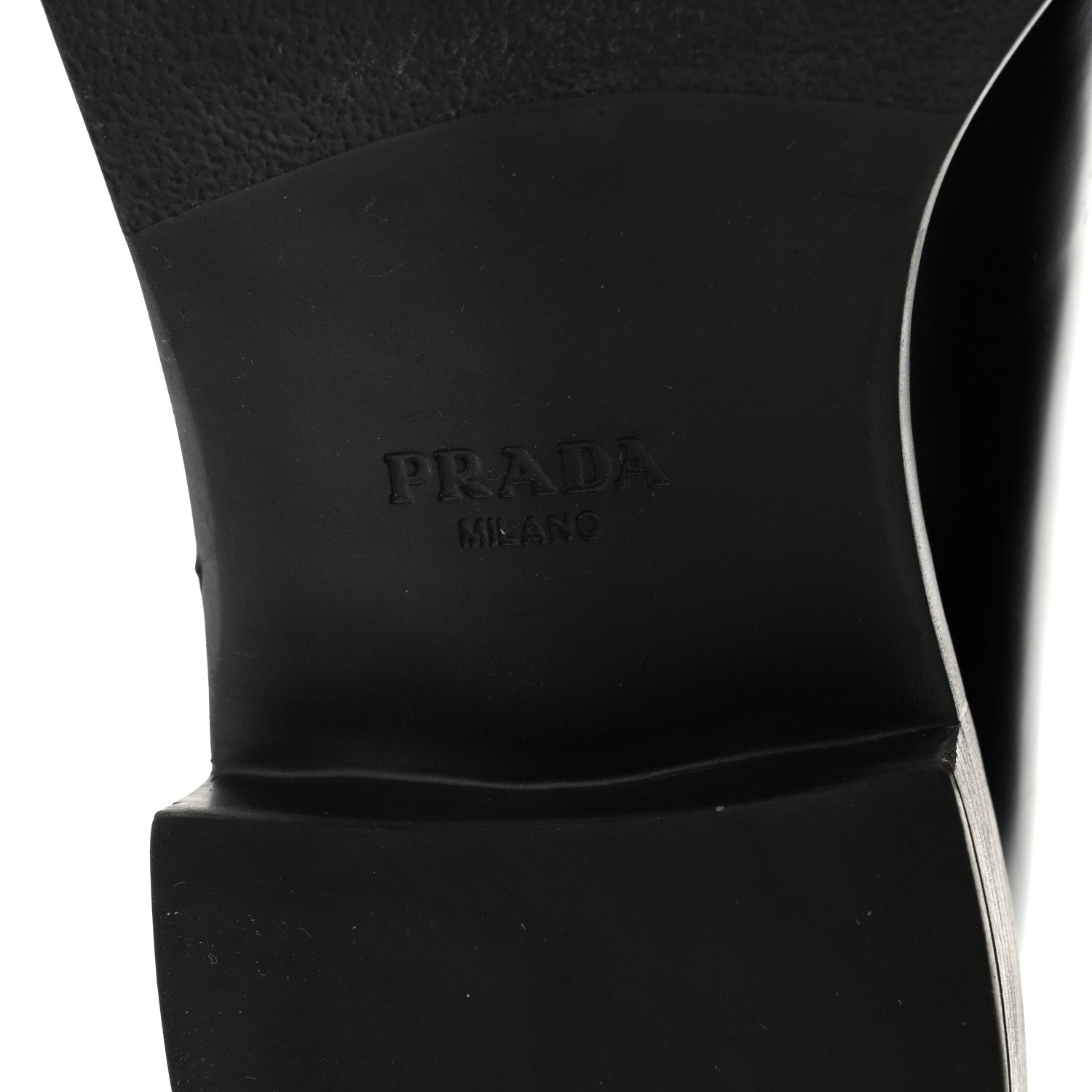 Prada Spazzolato Metal Triangle Logo 50mm Loafers 39 Black 8 of 10