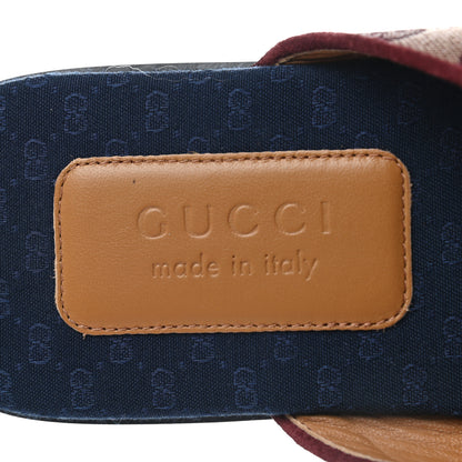Gucci Canvas GG Monogram Mens Criss Cross Slide Sandals 8.5 Sahara Rubino Chardonnay 7 of 8