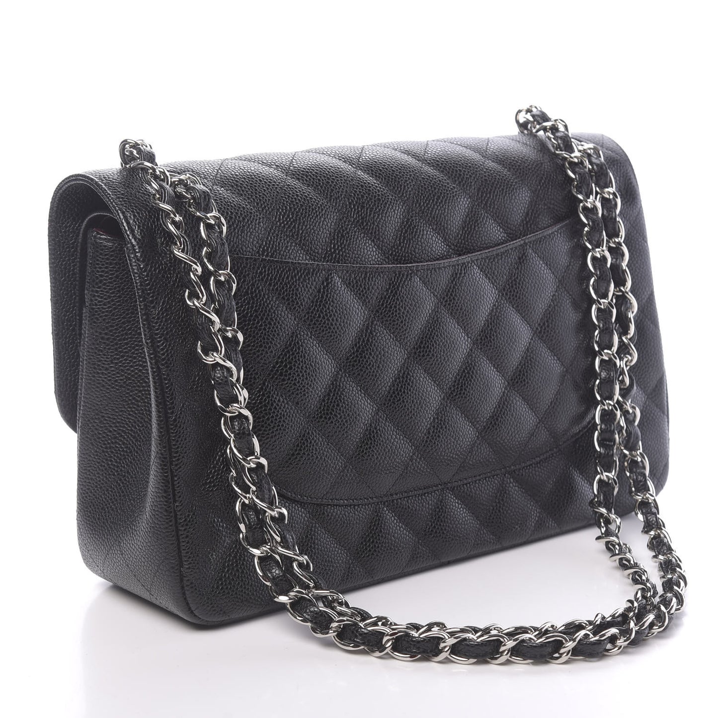 Caviar Quilted Jumbo Double Flap Black
