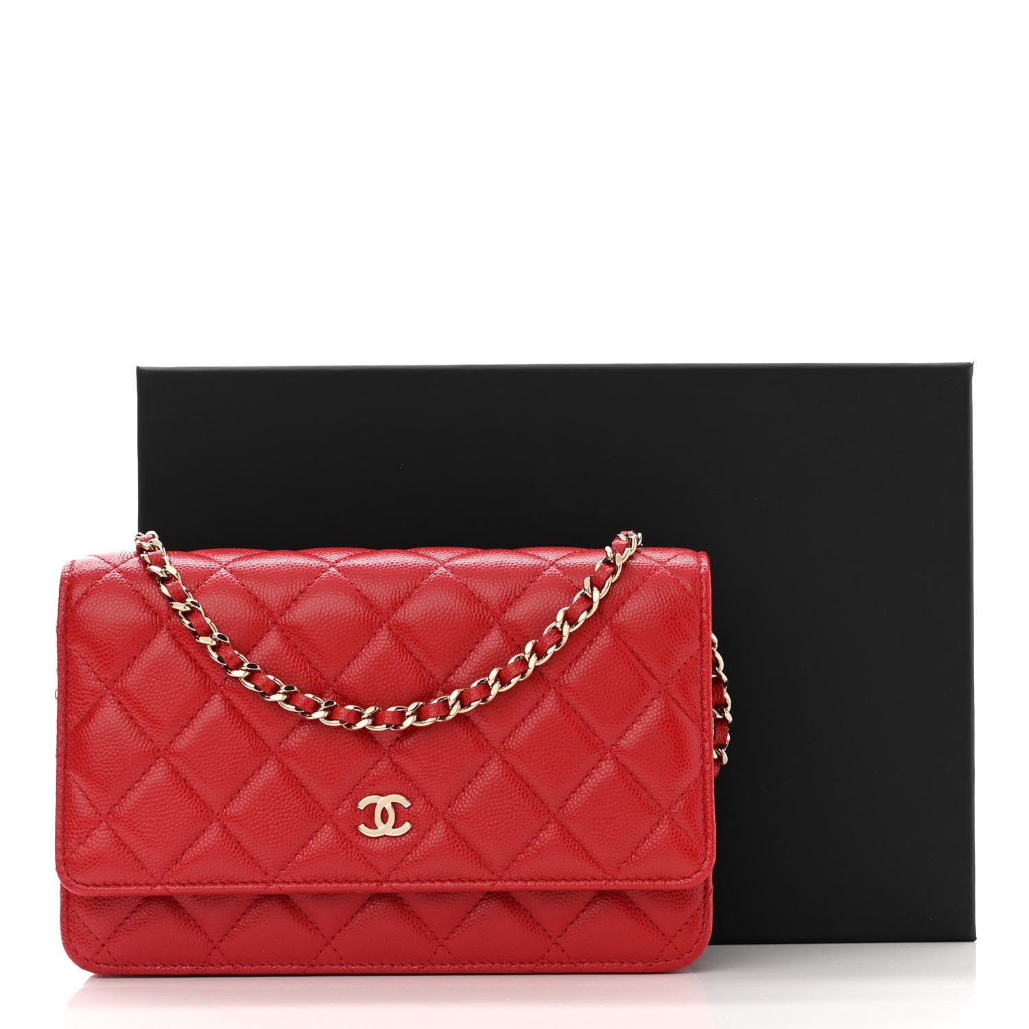 Chanel Caviar Quilted Wallet On Chain WOC Red 12 of 12