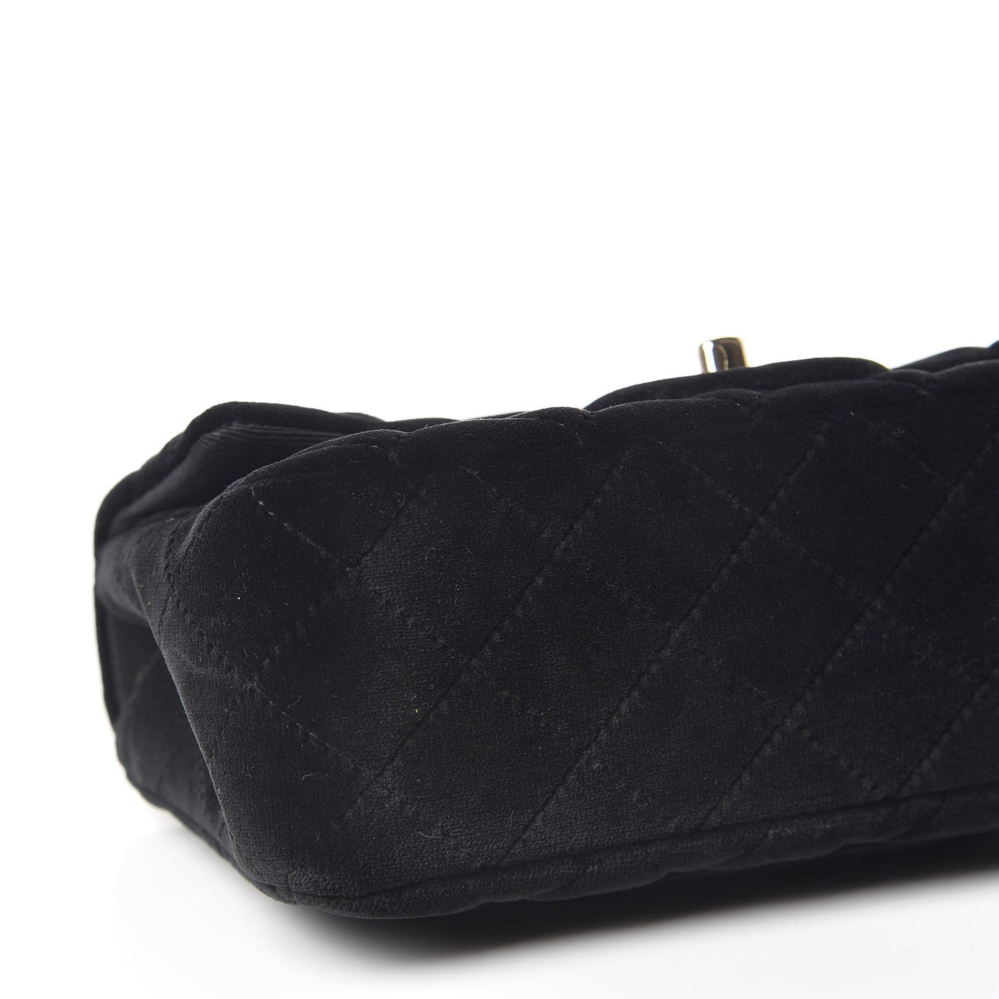 Velvet Quilted Mini Rectangular Flap Black